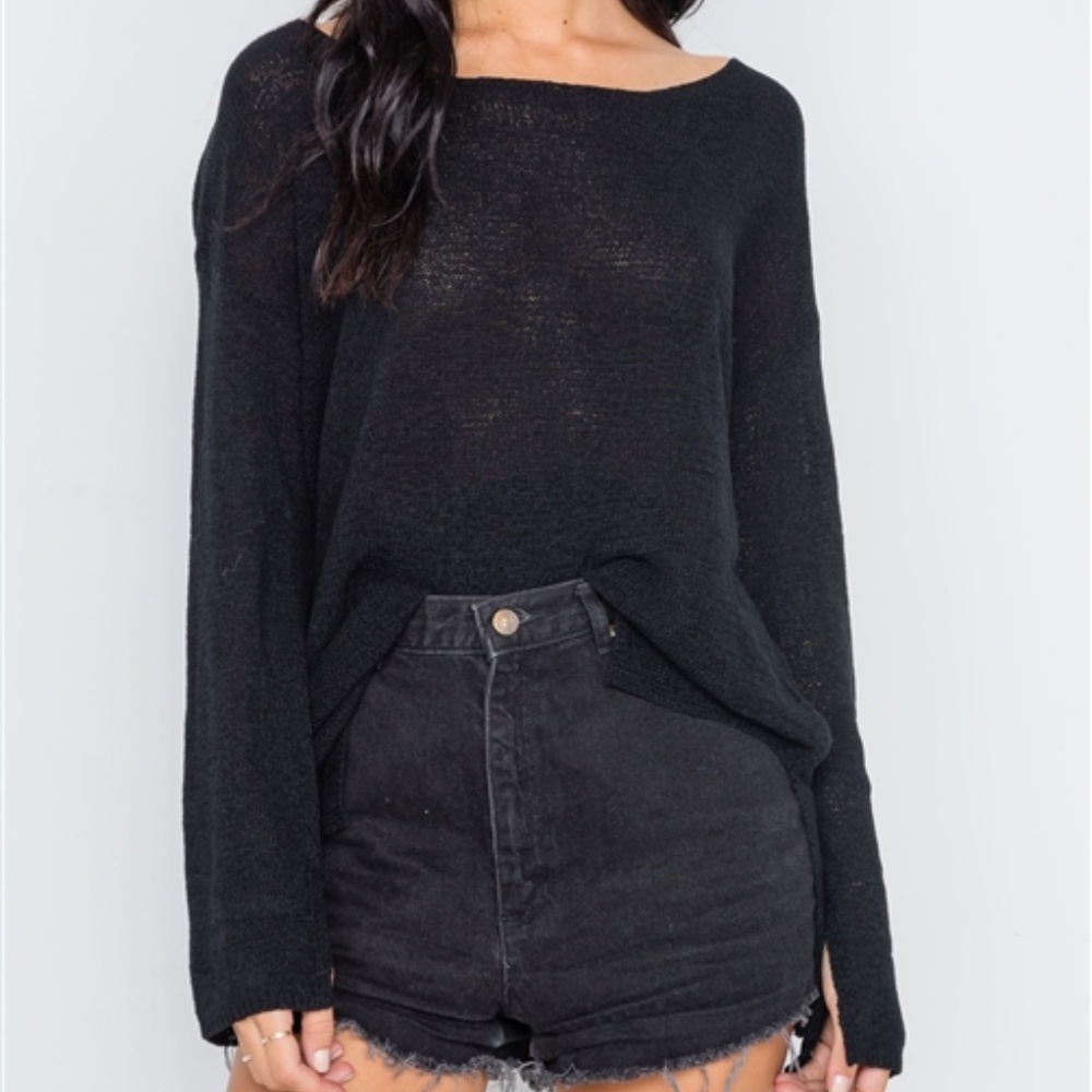 Hollywood Lightweight Knit Sweater (Black)